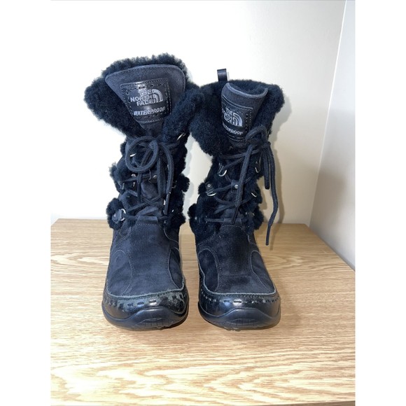 The North Face Abby II Winter Snow Boots Women's Size 10 Black Suede Waterproof - Picture 2 of 12